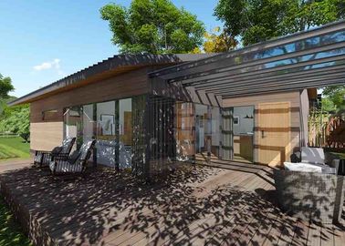 Deluxe Kayu Rumah Mewah Rumah Pabrikan Duplex Aluminium Rumah Kit Dengan Taman